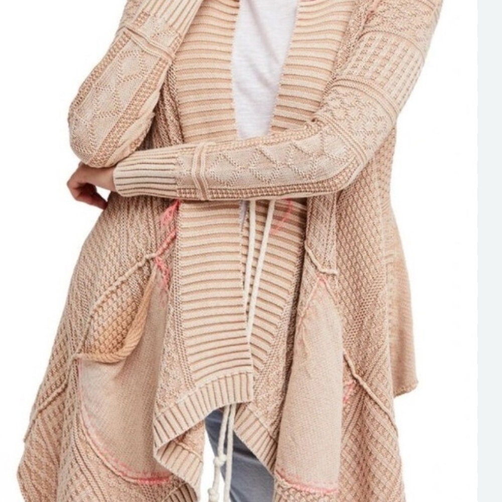Free People All Washed Out Asymmetrical Cardigan